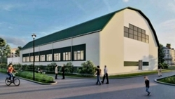 Новый спорткомплекс обрабатывают антипожарным покрытием в Ессентуках